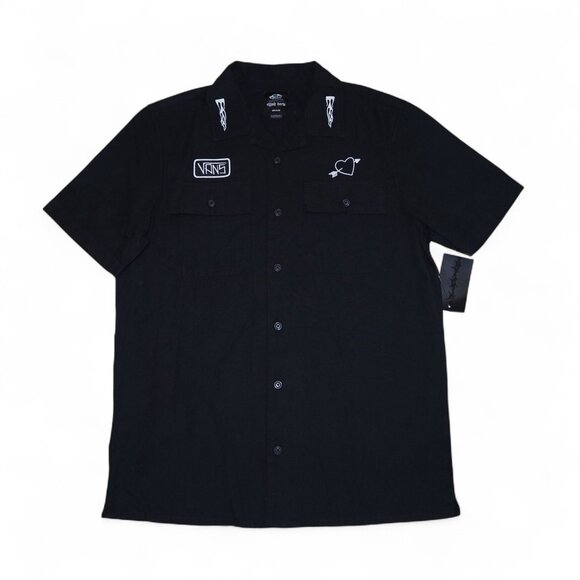 Vans x Elijah Berle Short Sleeve Button Up Shirt Men's M Black - Picture 1 of 11